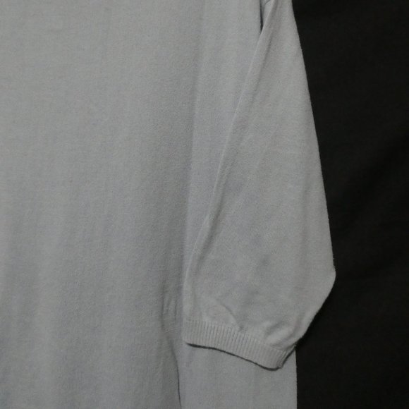 MEXX | large | 100% Cotton | 3/4 Sleeve Knit Scoop Neck Sweater | Light Grey - Picture 10 of 11